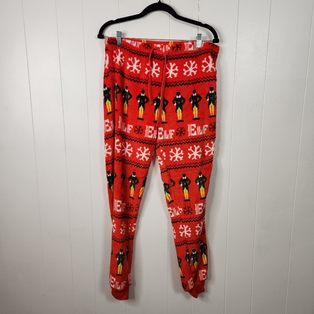ELF Christmas Movie PJs Sleepwear Pajamas Fleece Womens Size Medium New Cozy - Picture 5 of 8